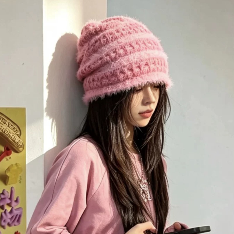 Beanie Cuffed Knit - Nowe koreańskie czapki z dzianiny w