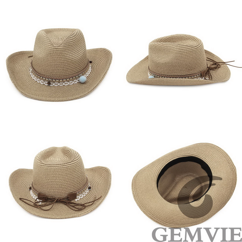 GEMVIE 4 Kolorowy Retro Kapelu – Cowboy Hat Straw recenzja i cena