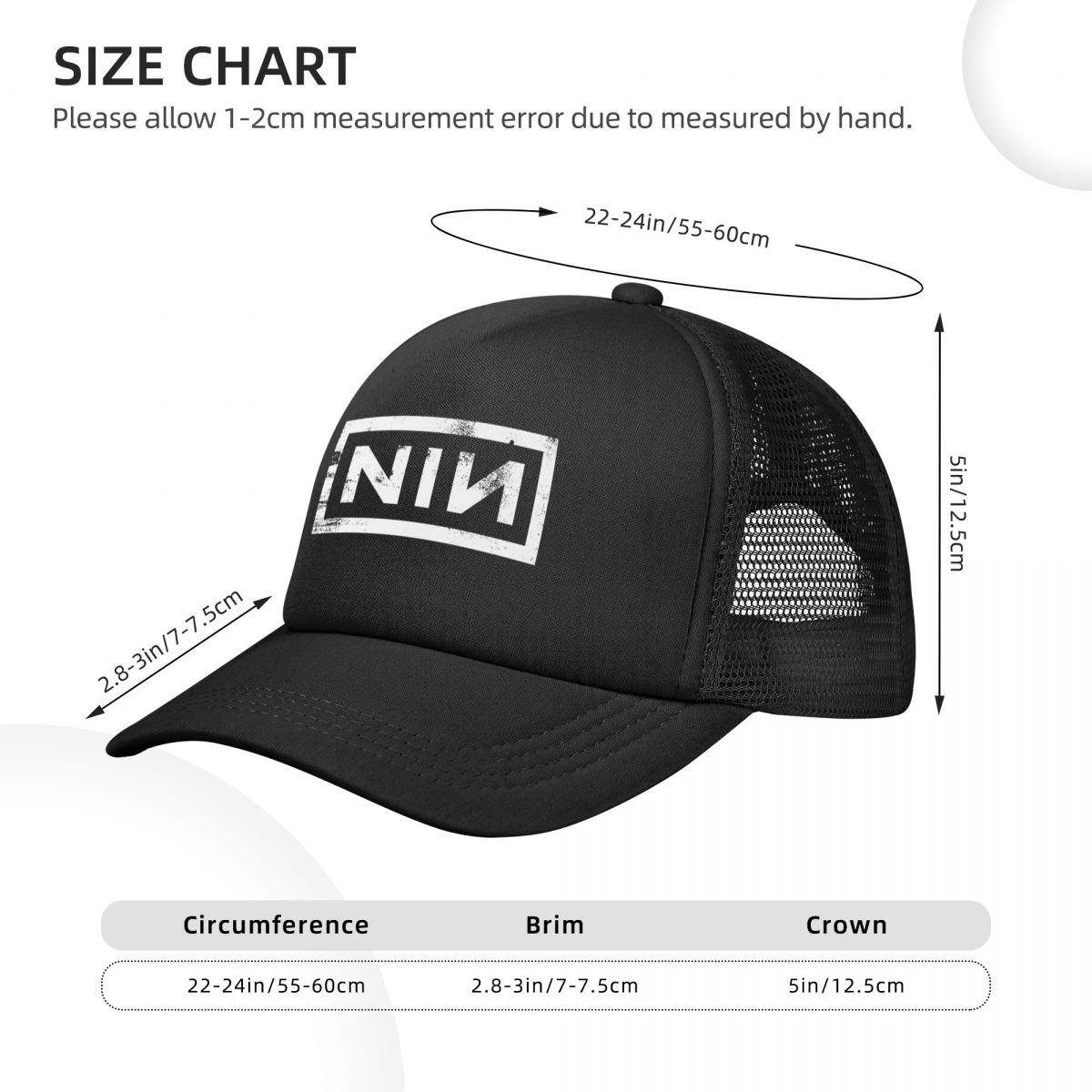 NIN zespół muzyczny siateczkow – Trucker Cap Mesh recenzja i cena
